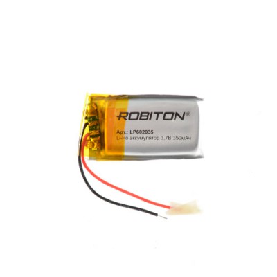 Аккумулятор ROBITON 3.7V 350мА LP602035 Li-Po с защитой