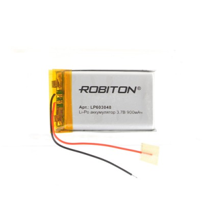 Аккумулятор ROBITON 3.7V 900мА LP603048 Li-Po с защитой