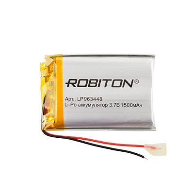 Аккумулятор ROBITON 3.7V 1500мА LP963448 Li-Po с защитой